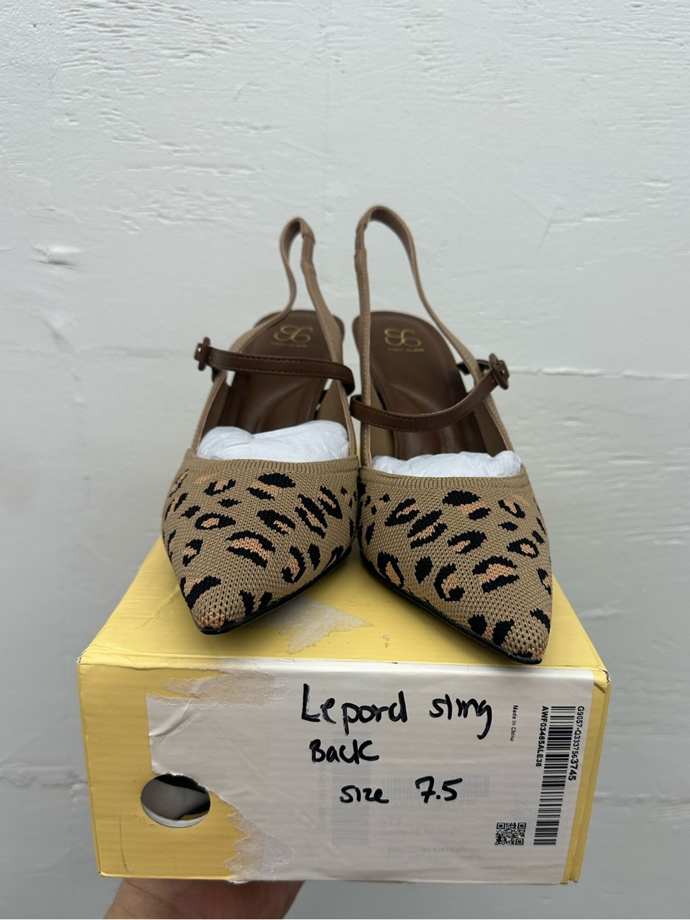 Cosy island Leopard sling back